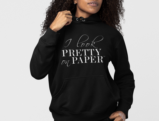 I Look Pretty On Paper Signature Hoodie (Black/White)